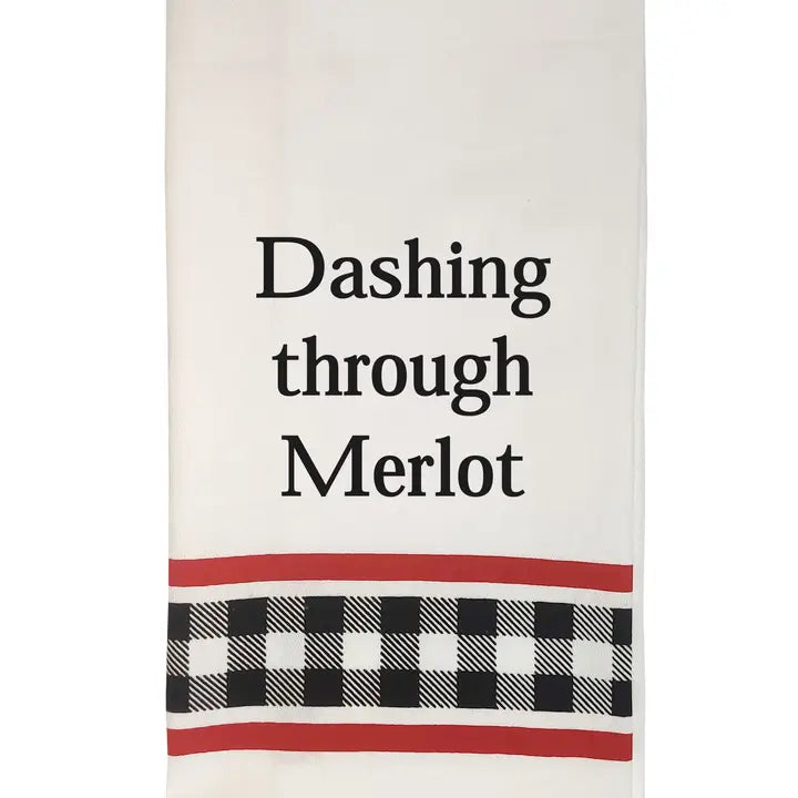 "Dashing through merlot" Towel