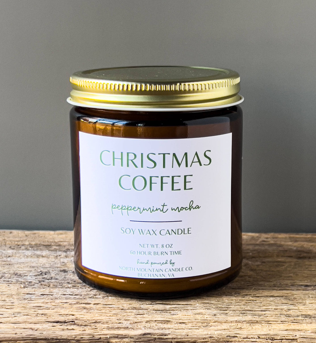 Christmas Coffee | Peppermint Mocha Coffee Soy Candle | 8 oz