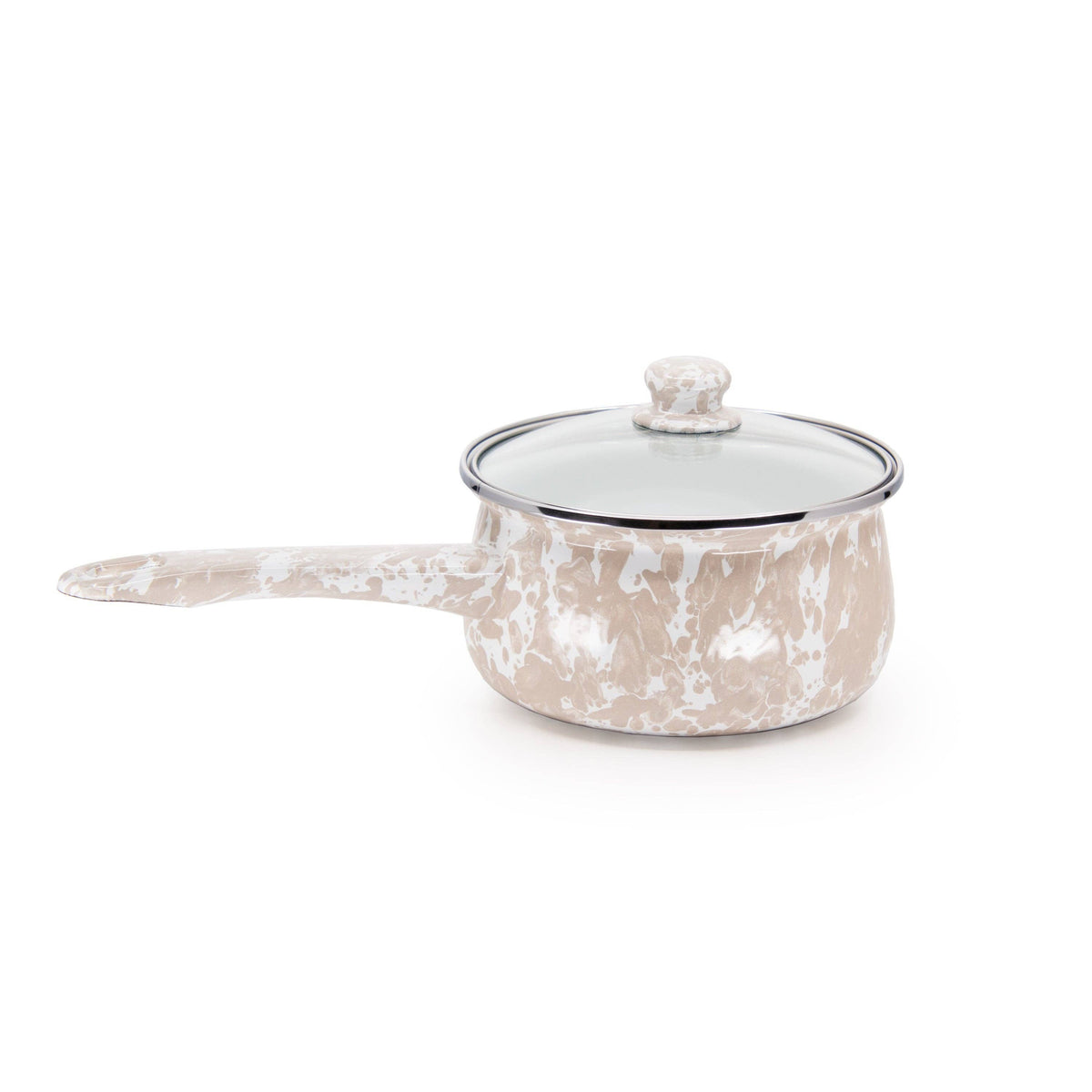 Golden Rabbit Enamelware Swirl Sauce Pan: Cobalt Swirl