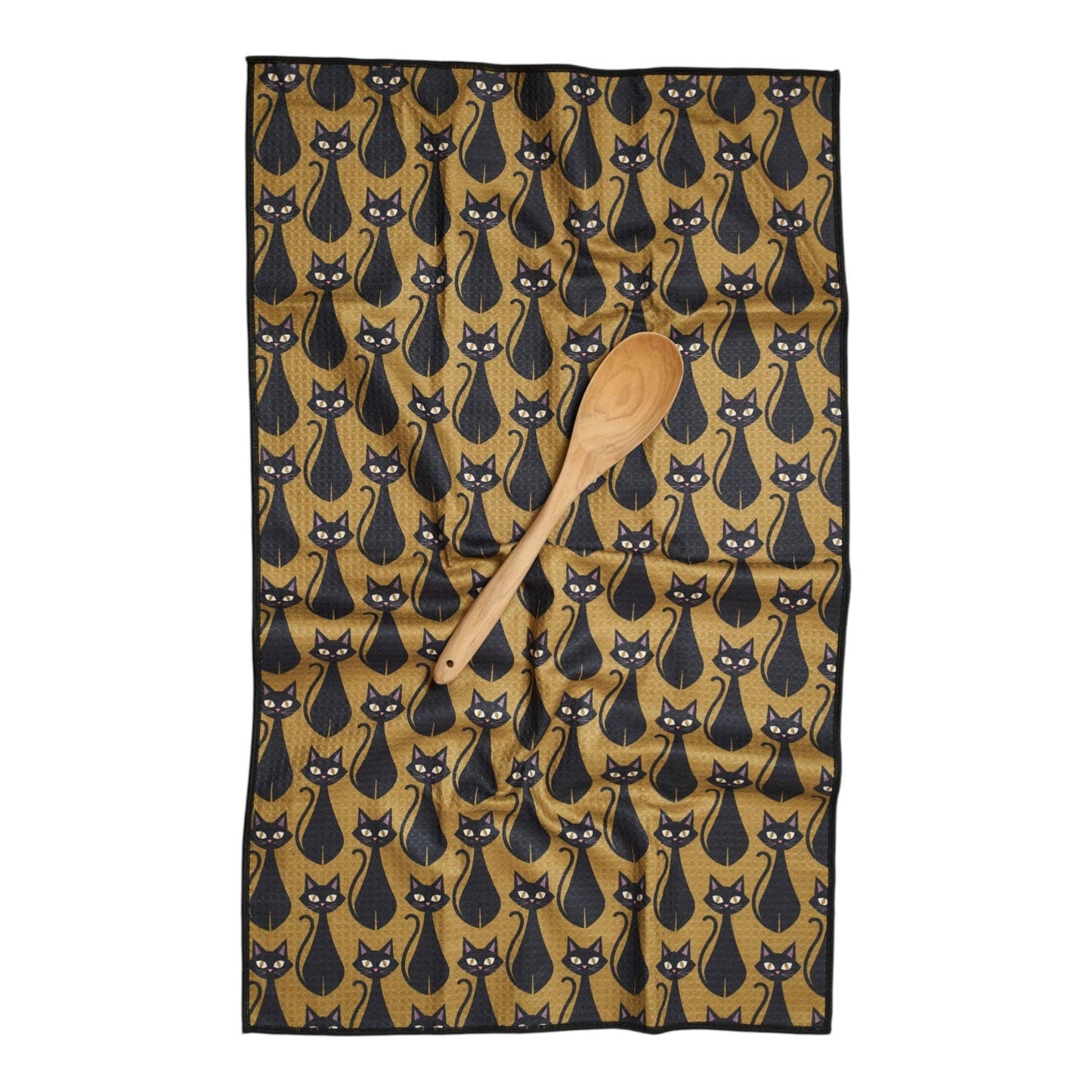 Anywhere Towel Reversible - Heather Jacobs Black Cat: Olive