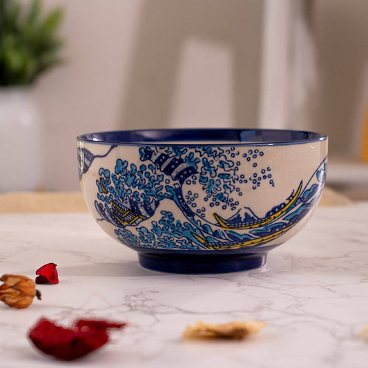 Great Wave Porcelain Medium Bowl – 6.5 in. Round, 22 oz