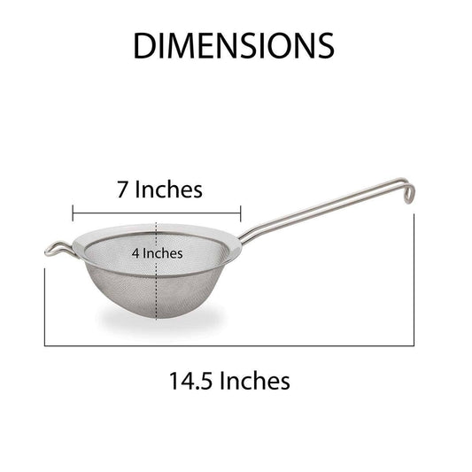 HIC Kitchen Double Mesh Strainer, 7in