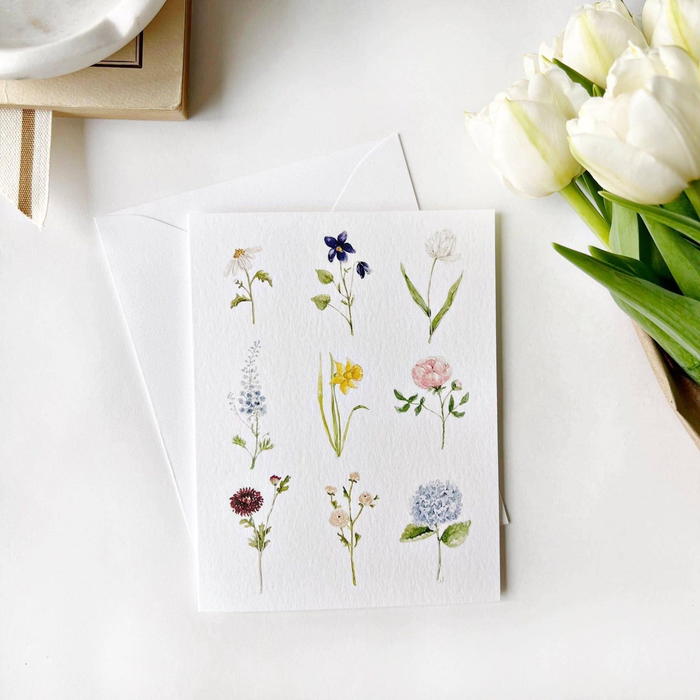 Garden flowers notecard