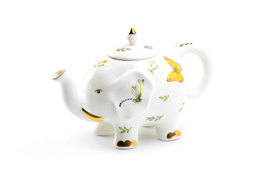 Summer Garden Elephant 32oz Fine Porcelain Teapot