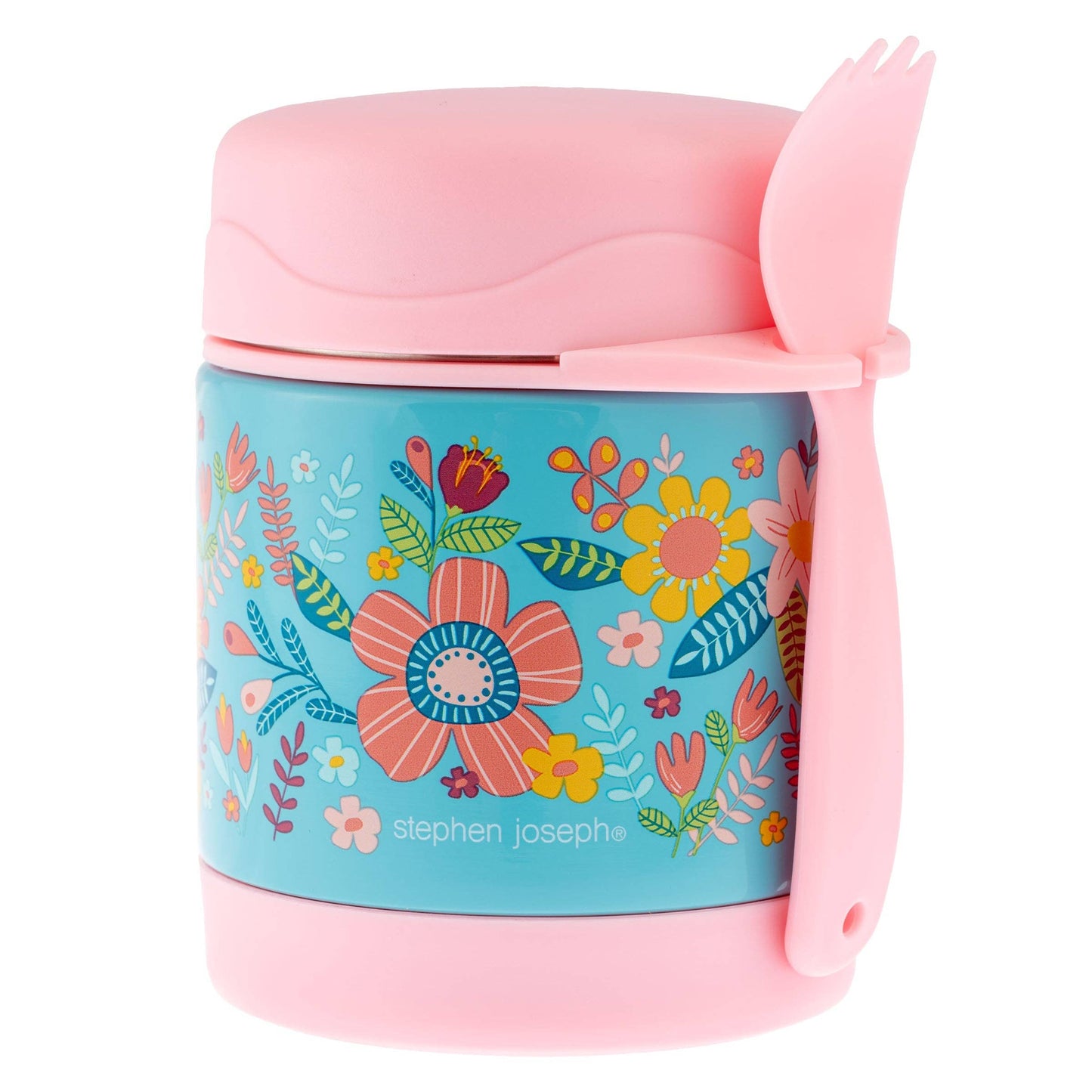 Insulated Food Jar: Turquoise Floral