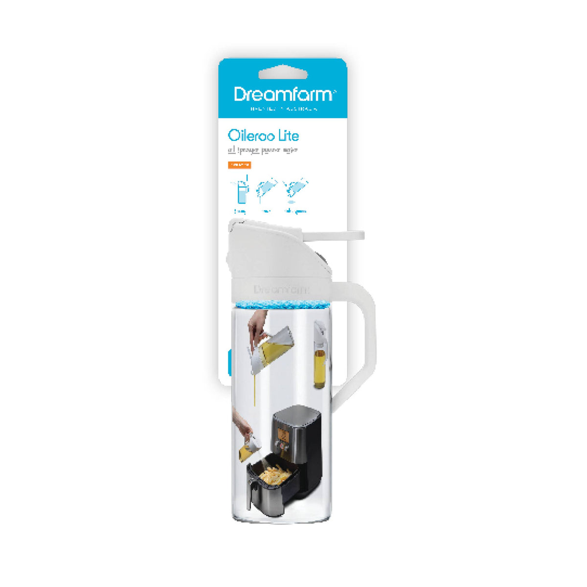 Oileroo Lite® - No Clog Oil Sprayer, Pourer and 1 Tbsp Doser: Black