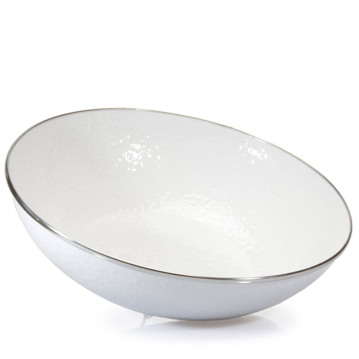 Golden Rabbit Enamelware Solid White Catering Bowl