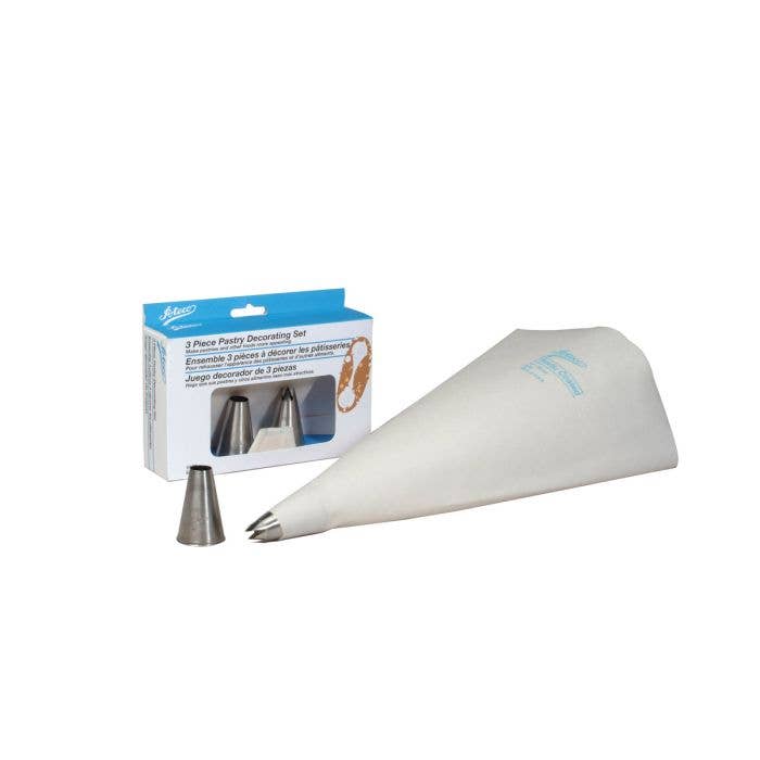 12" Pastry Bag Set with 2 Stainless Steel Piping Tips