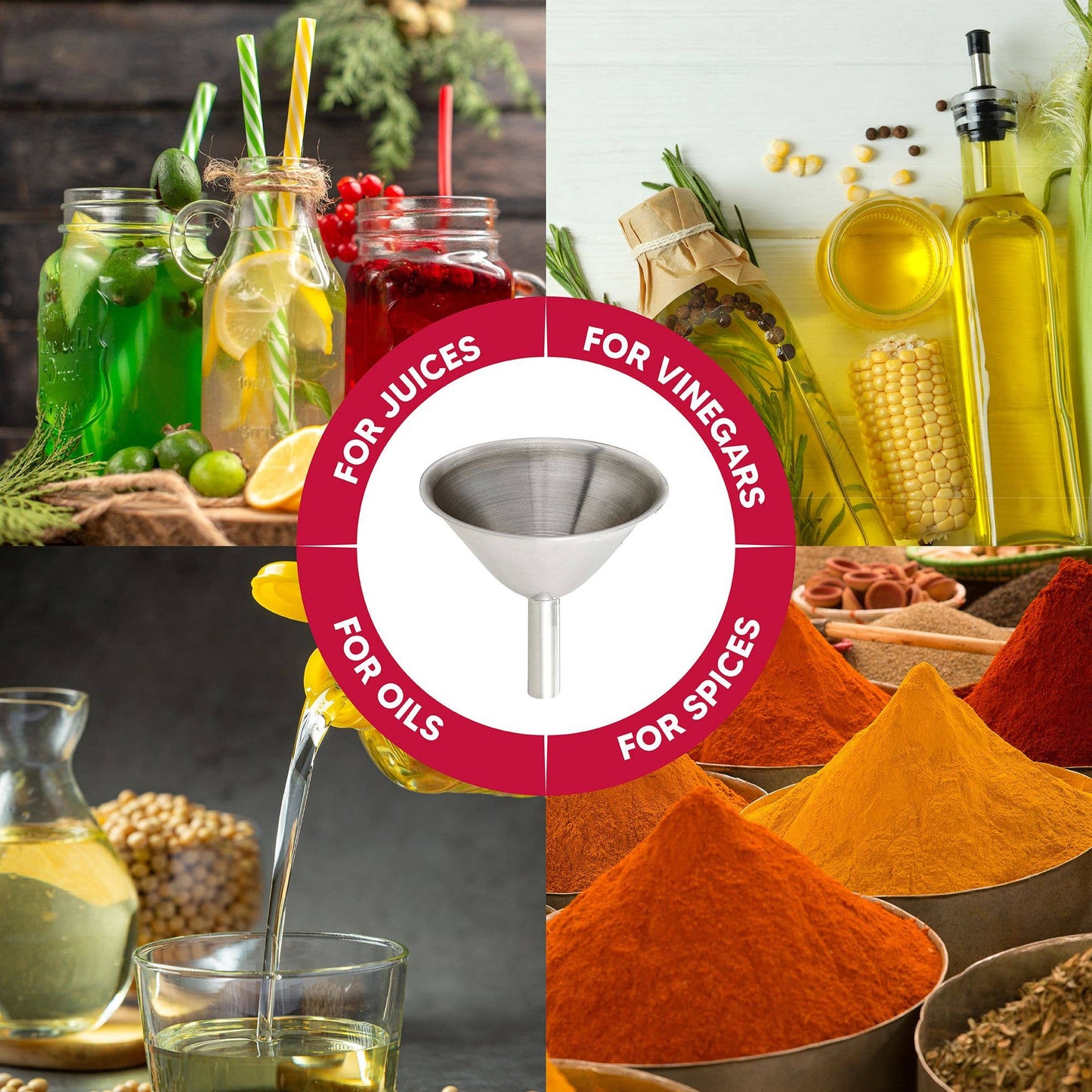 HIC Kitchen Condiment Funnel Set