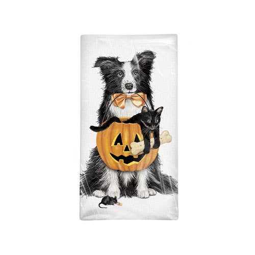 Collie Pumpkin Bagged Towel