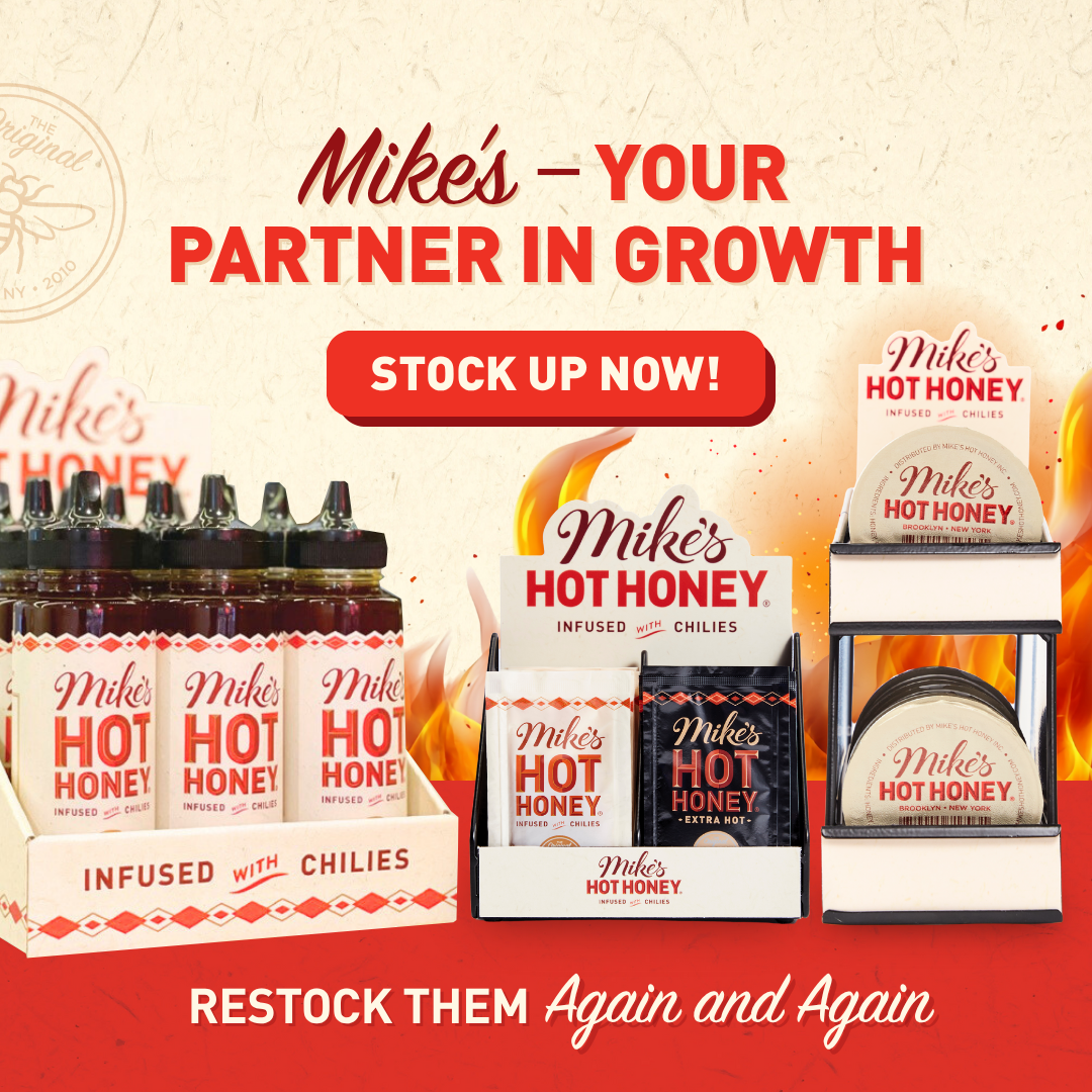 Counter Display + 12 Mike's Hot Honey Squeeze Bottles