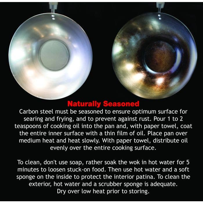 Helen's Asian Kitchen Carbon Steel Wok, 8in