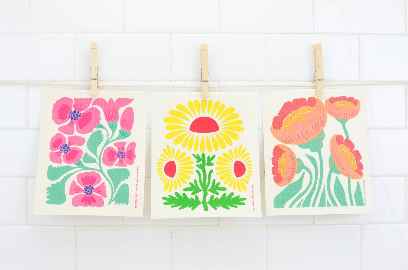 Peach Flower Swedish Dishcloth - Reusable Sponge Cloth