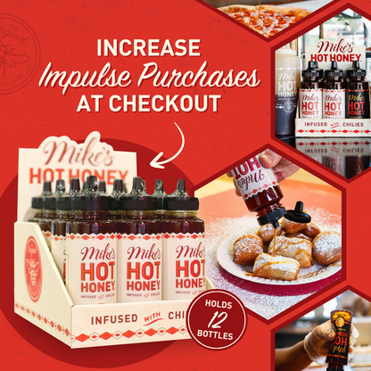 Counter Display + 12 Mike's Hot Honey Squeeze Bottles