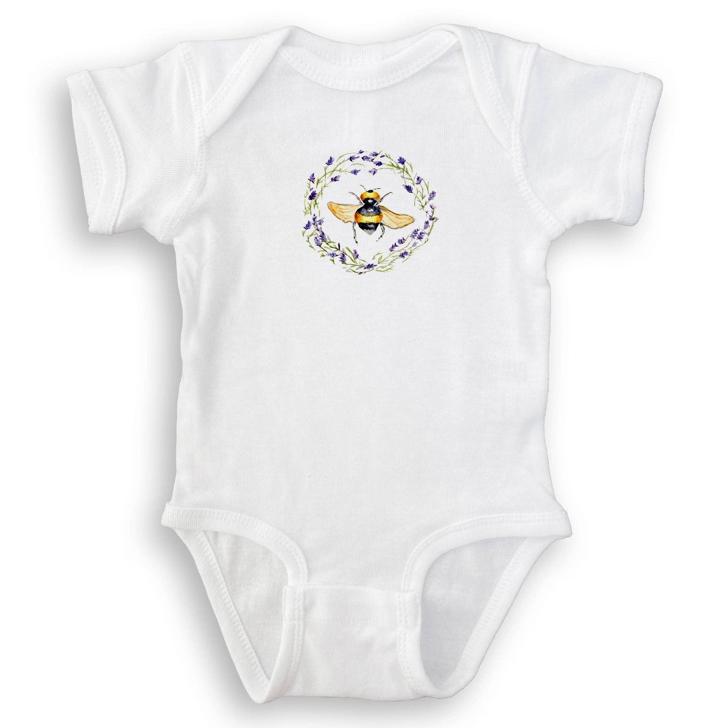 Bee with Lavender Wreath: Dishtowel / -