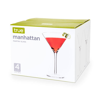 Manhattan Stemmed Glass Martini Cocktail Glasses Set of 4