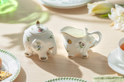 Summer Garden Elephant Fine Porcelain Sugar & Creamer Set