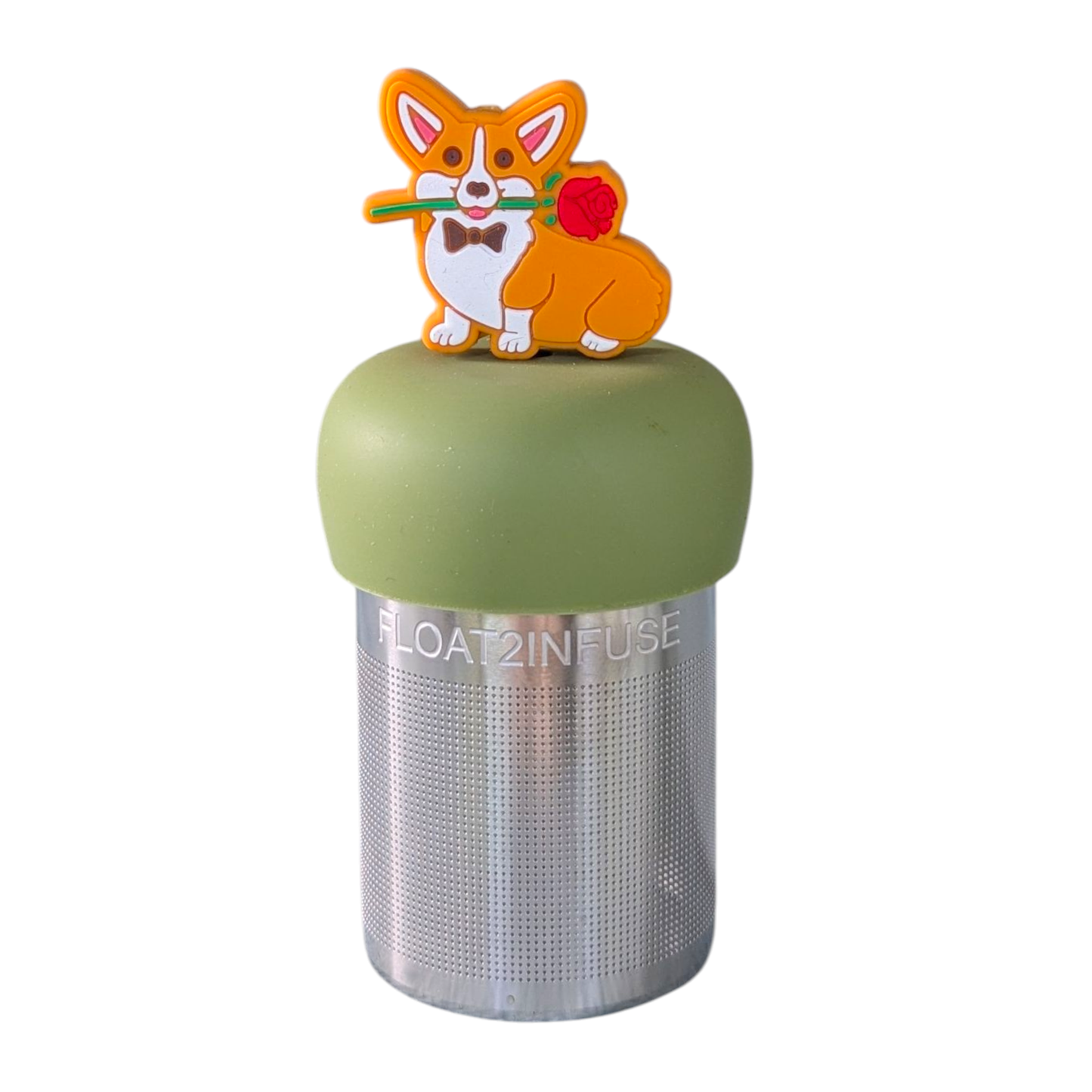 Rose Corgi | Floating Tea Infuser | Green Base | Orange