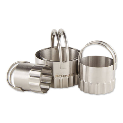 Biscuit Cutters - Round Rippled Set Of 4
