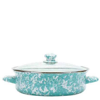Golden Rabbit Enamelware Swirl Sm Saute Pan: Solid White