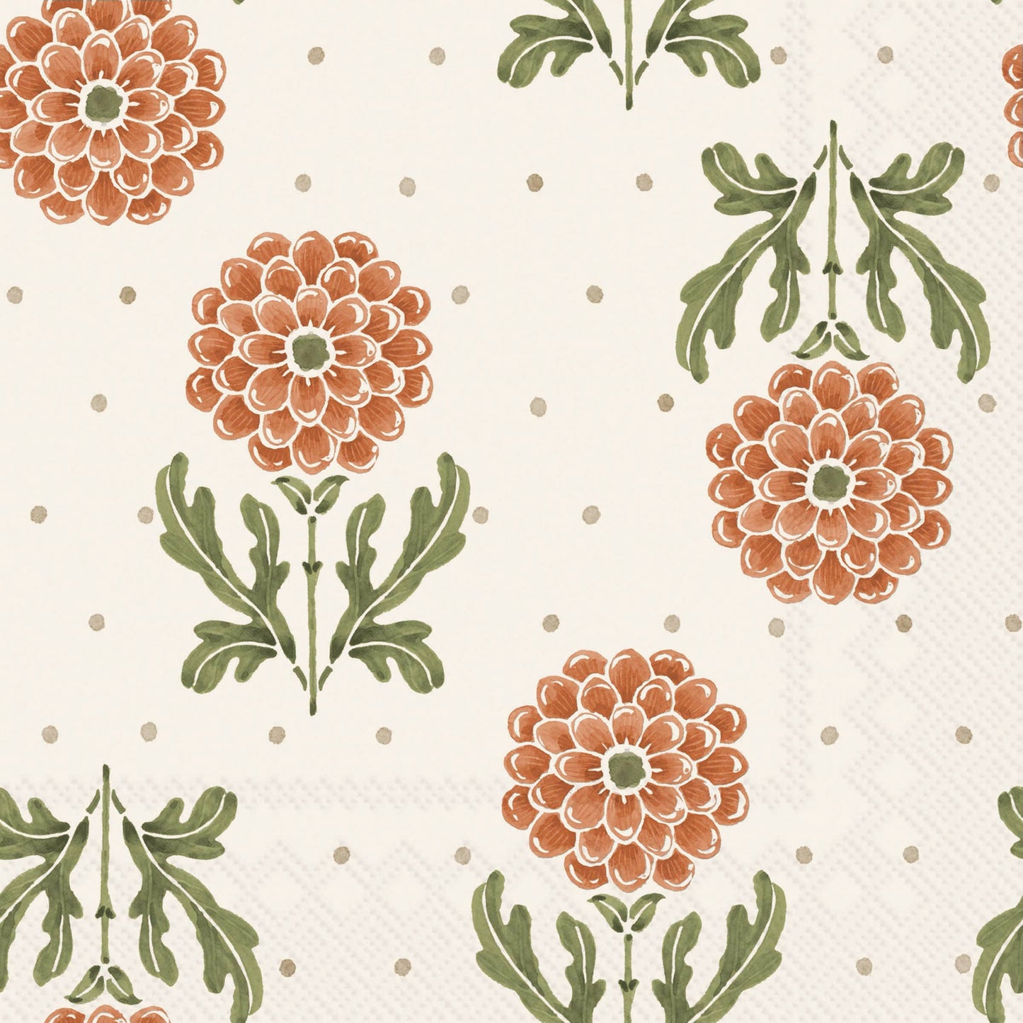 Simple Flower OrangeCocktail Napkins 20 ct Fall Autumn
