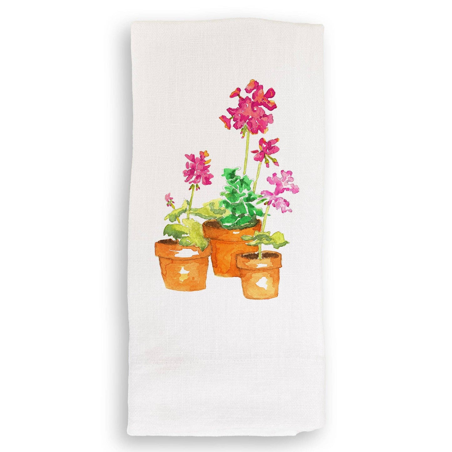 Pink Geranium: Dishtowel / -