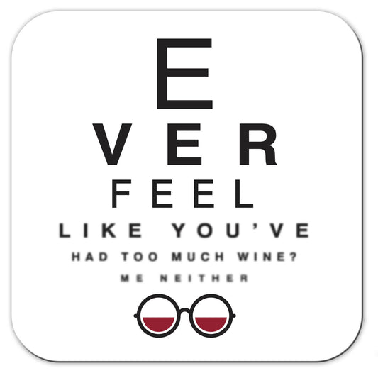 Funny Wine Coaster - Wine Eye Chart
