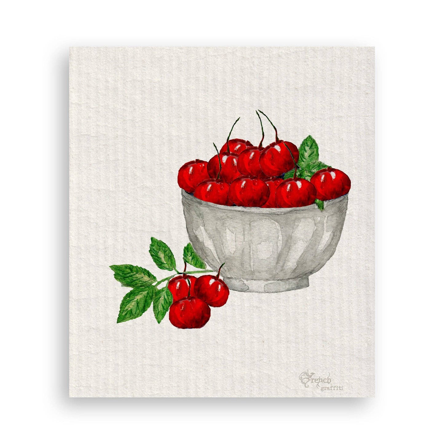 Cherry Bowl: Dishtowel / -