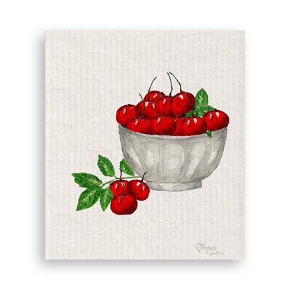 Cherry Bowl: Dishtowel / -