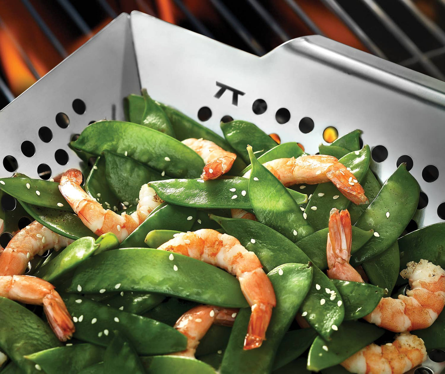 Outset Square Grill Wok, Stainless Steel, 12" x 12"