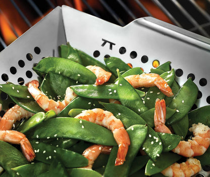 Outset Square Grill Wok, Stainless Steel, 12" x 12"