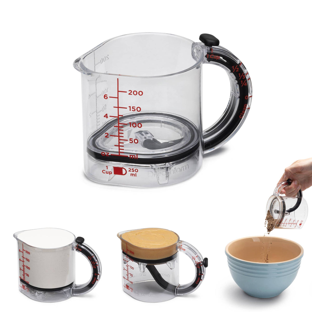 Upcup® - 4-in-1 Adjustable Measuring Cup: Upcup - 1 Cup