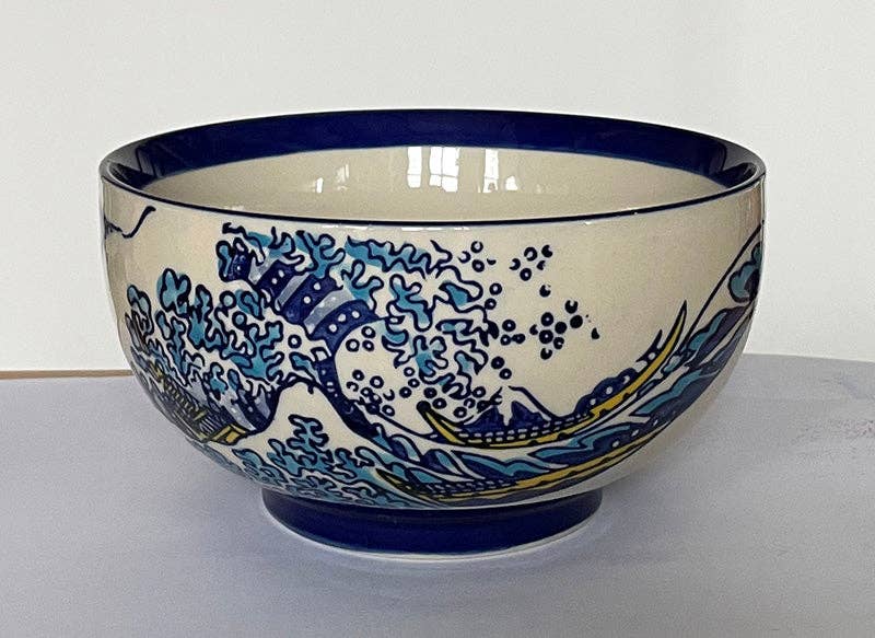 Great Wave Porcelain Medium Bowl – 6.5 in. Round, 22 oz