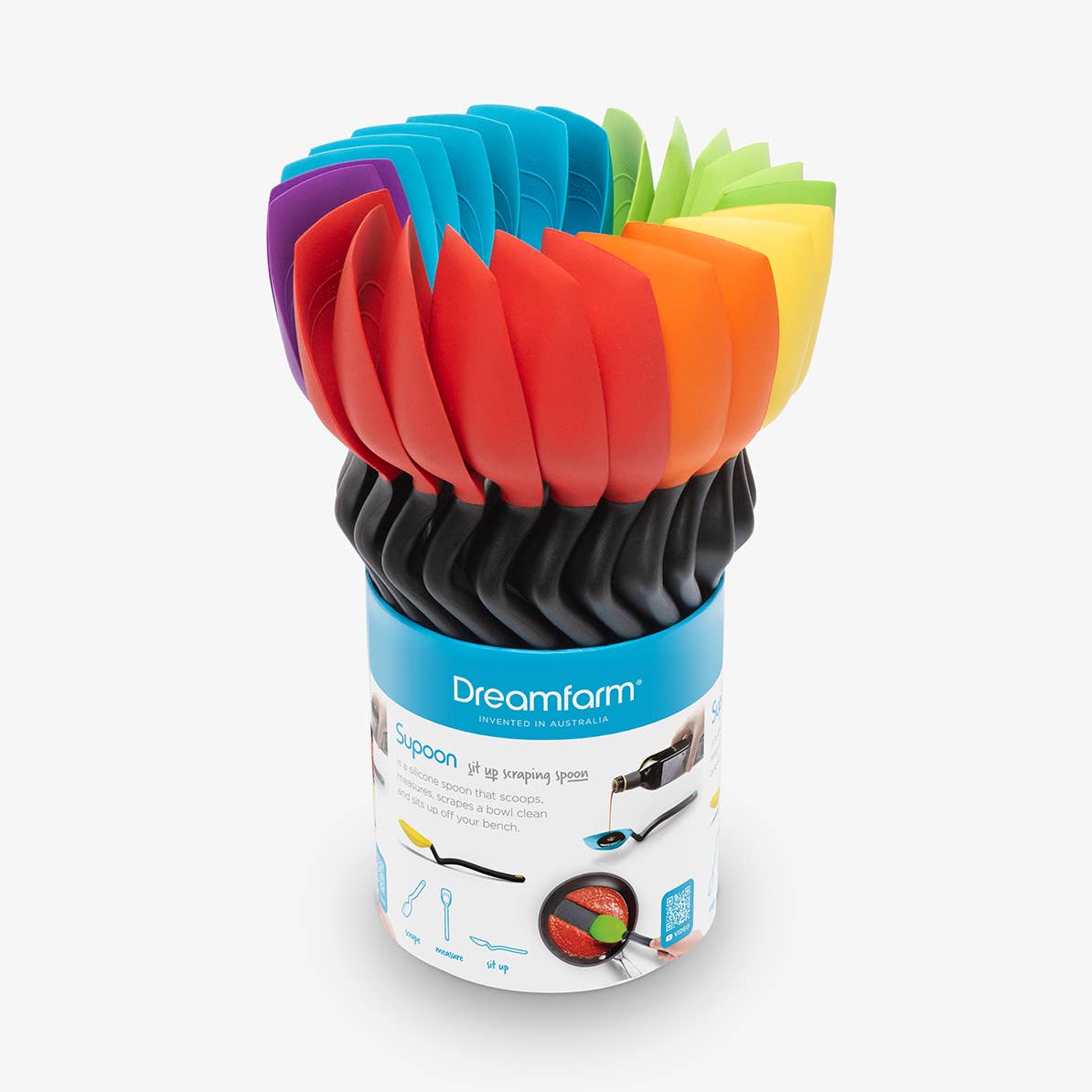 Supoon® - Silicone Cooking Spoon Scrapes Pans Clean - Jar