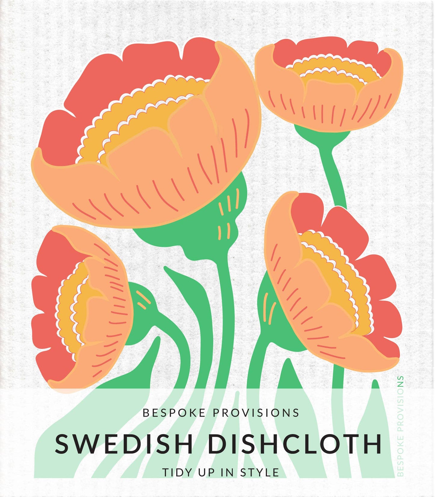 Peach Flower Swedish Dishcloth - Reusable Sponge Cloth