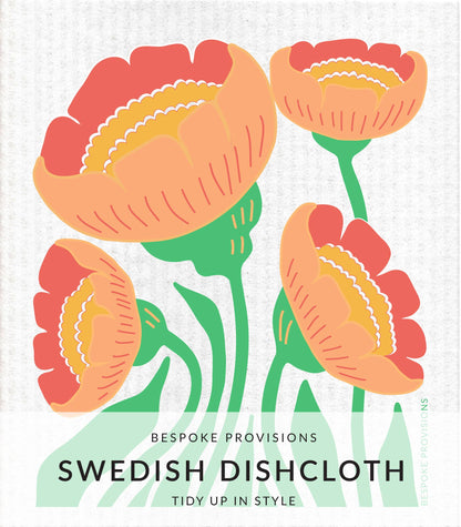 Peach Flower Swedish Dishcloth - Reusable Sponge Cloth