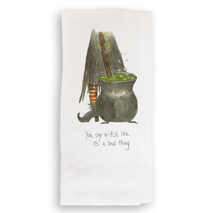Witch Stirring Pot: Dishtowel / Remove Words / -