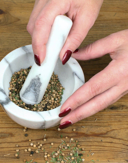Marble Mortar & Pestle - White