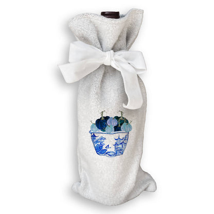 Blue & White Pot with Blue Pumpkins: Dishtowel / -
