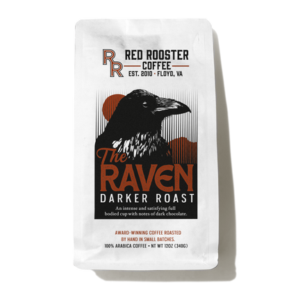 The Raven Darker Roast Coffee Bean Blend: Whole Bean / 12oz Retail Bag