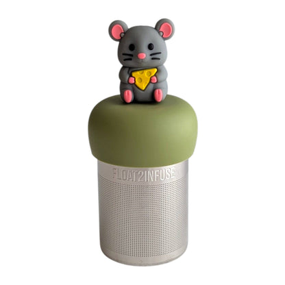 Mouse with Cheese | Floating Tea Infuser | Green Base | Grey