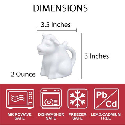 HIC Kitchen Mini Cow Creamer With Handle, 2oz