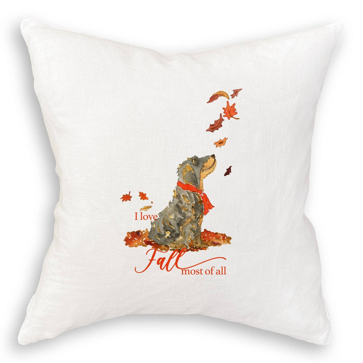 I Love Fall Dog: Dishtowel / Remove Words / -