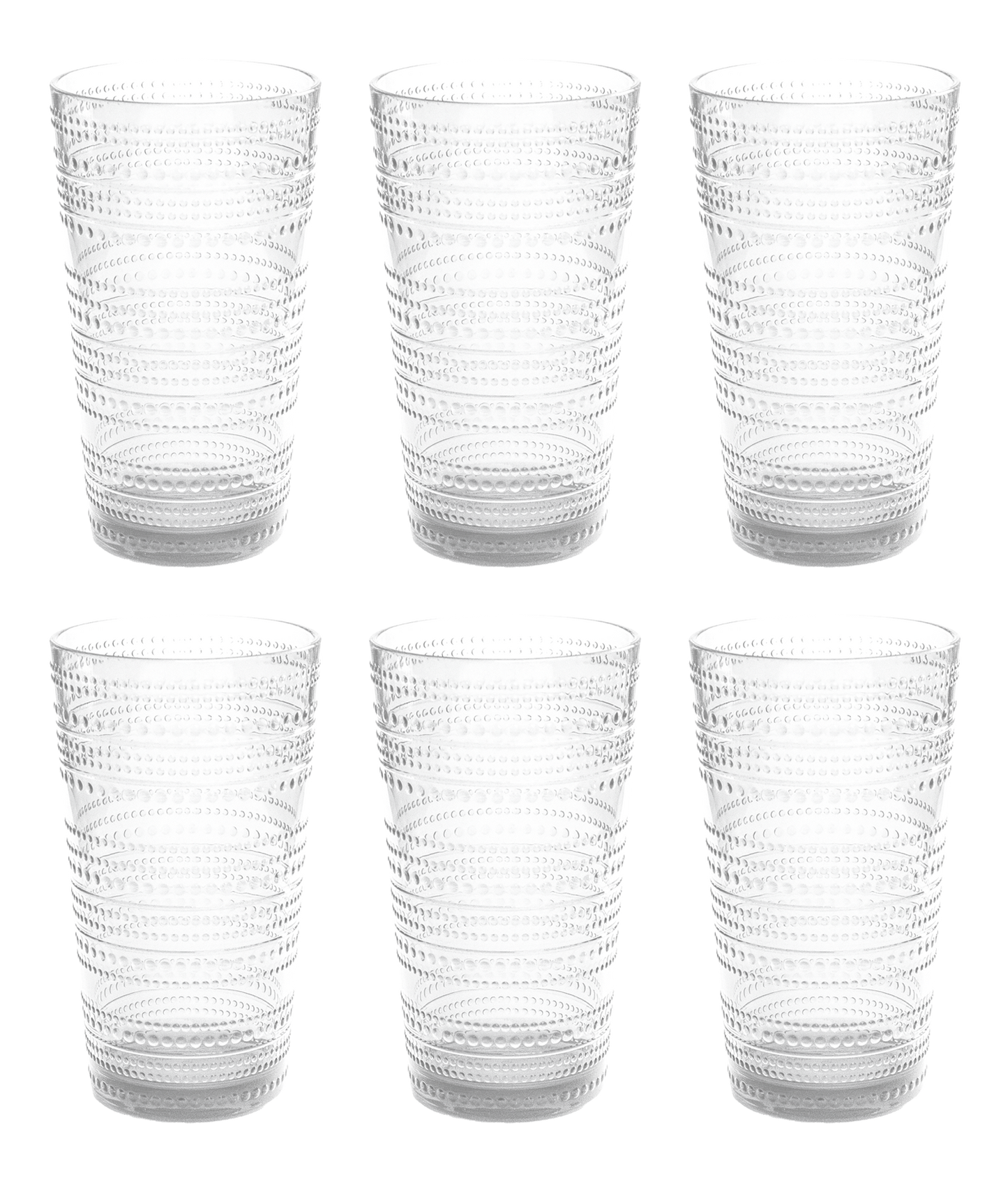 Beaded Tall Tumbler Shatterproof Premium Plastic Drinkware: Clear