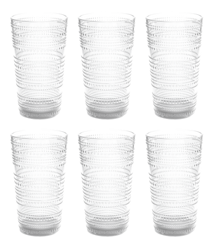 Beaded Tall Tumbler Shatterproof Premium Plastic Drinkware: Clear