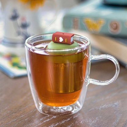 Brown Book | Floating Tea Infuser | Green Base | White Heart
