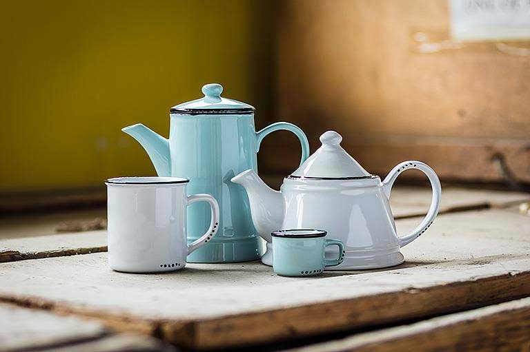 Enamel Look Teapot, 9"L (32oz) - 1045: Green