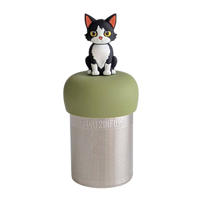 Black & White Cat | Floating Tea Infuser | Green Base