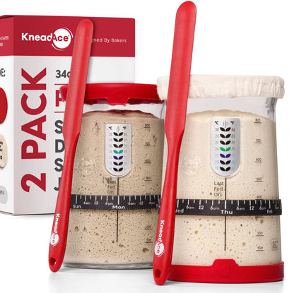 KneadAce® PRO  34 Oz Sourdough Starter Jar: Single Pack