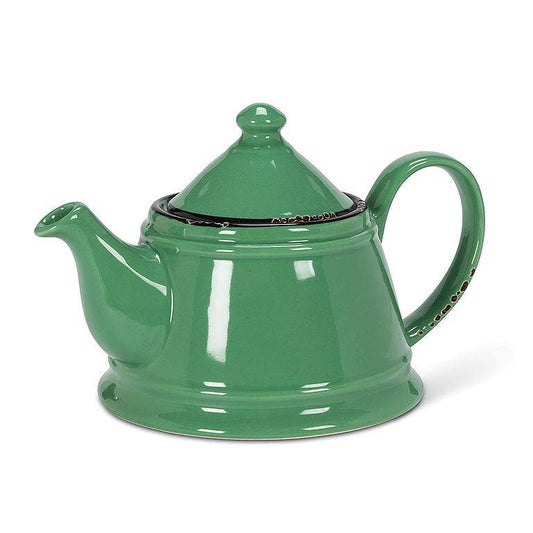 Enamel Look Teapot, 9"L (32oz) - 1045: Green
